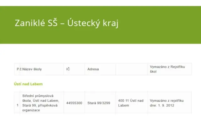 Výmaz školy
